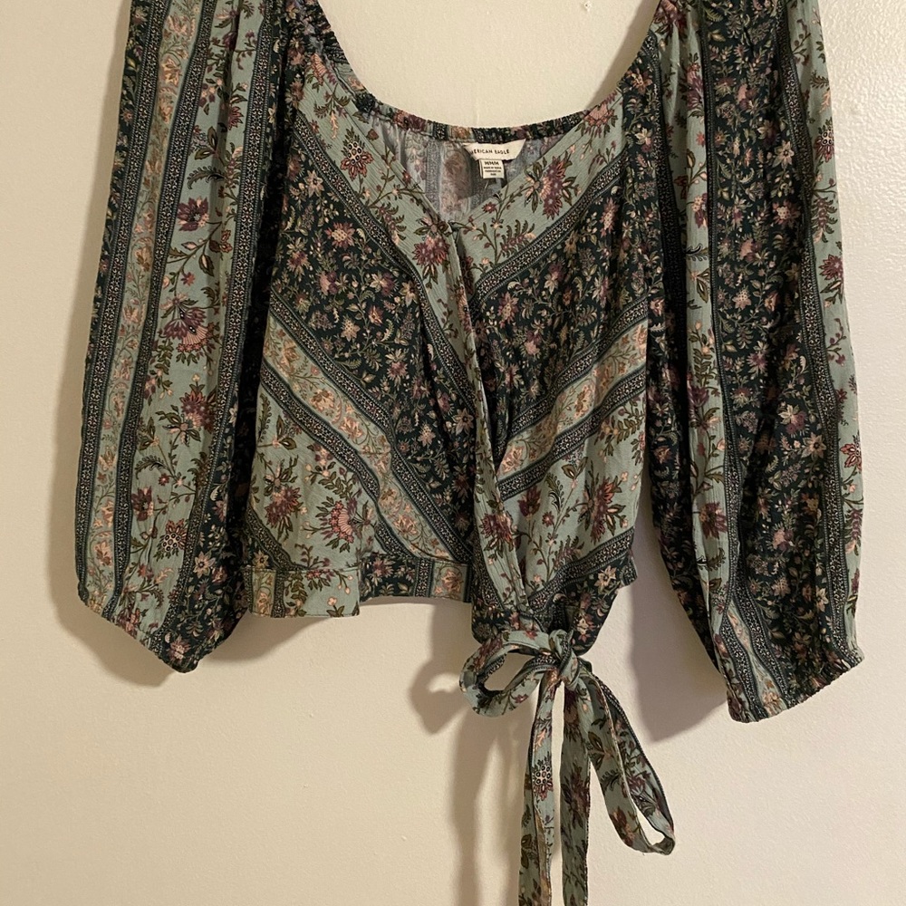 AE Floral Side Tie Top